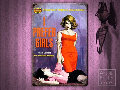 second life marketplace i prefer girls lesbian pulp fiction poster rusty retro metal sign