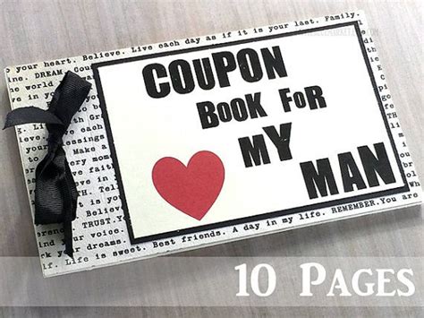Looking for romantic gifts for men? 10 Page LOVE Coupon Book for Husband Boyfriend ...