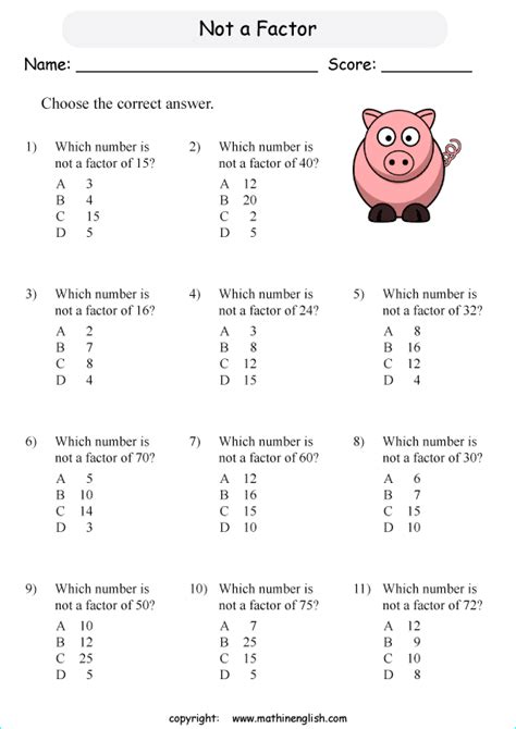 26 factors worksheet grade 4 worksheet information
