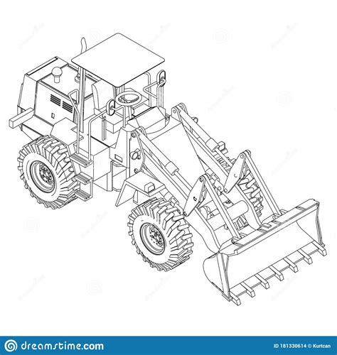 Wheel Loader Outline Stock Illustration Illustration Of Equipment