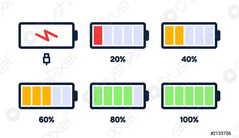 Energy level icon Charge load, phone battery indicator, smartphone