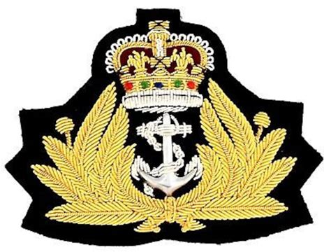 Royal Navy Cap Badge Naval Queen Crown Handmade Bullion Gold Etsy