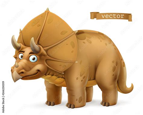 Triceratops Ceratopsid Dinosaur Cartoon Character Funny Animal 3d