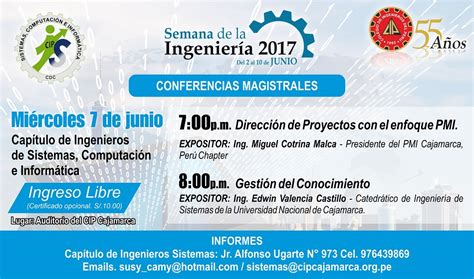 la hora del ingeniero ceremonia central virtual: Conferencias Capítulo Ingenieros de Sistemas, Computación ...