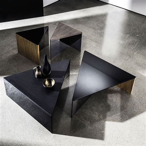 To make your living room even more beautiful and functional, explore our selection of complementary living room tables, including both end tables and. Regolo Triangular Glass and Wood Coffee Table - Klarity ...