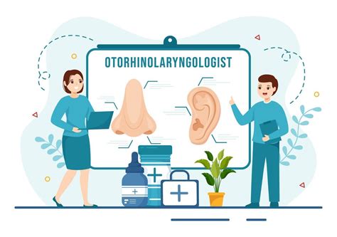 Otorhinolaryngologist Illustration With Medical Relating To The Ear