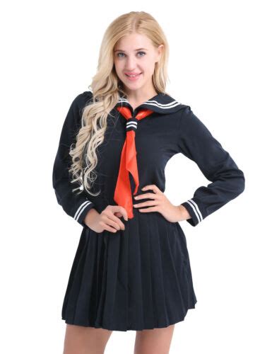 Sexy Adult Women Japanese Sailor Dress Uniform Jk Student School