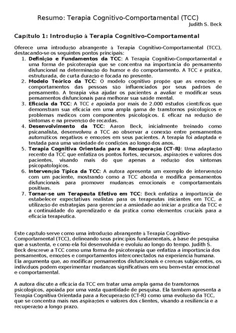 Terapia Cognitivo-comportamental Teoria E Prática Judith Beck 3 Edição Pdf