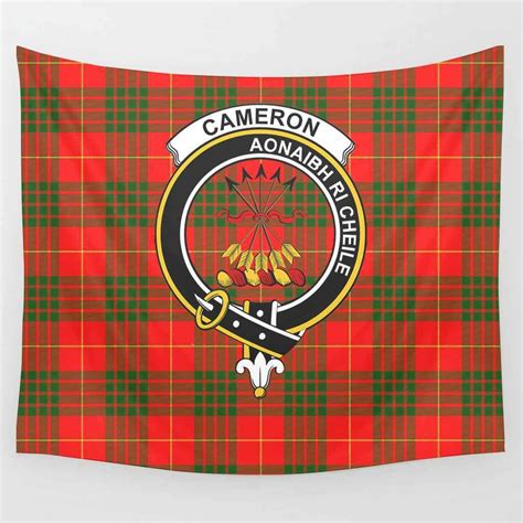 Scottish Cameron Clan Crest Tartan Tapestry In 2022 Tapestry Cameron