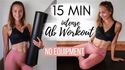 15 Min Intense Ab Workout No Equipment Annrahel Youtube