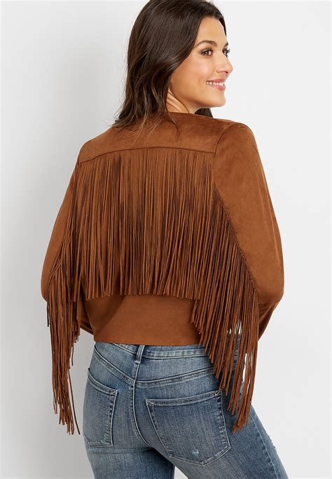 Unfollow brown suede jacket to stop getting updates on your ebay feed. Silver Jeans Co.® Womens Faux Suede Fringe Jacket Brown ...