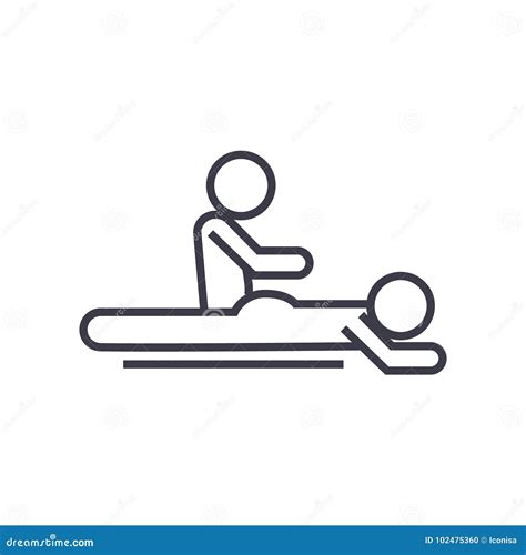 massage spa therapy linear icon sign symbol vector on isolated background stock vector