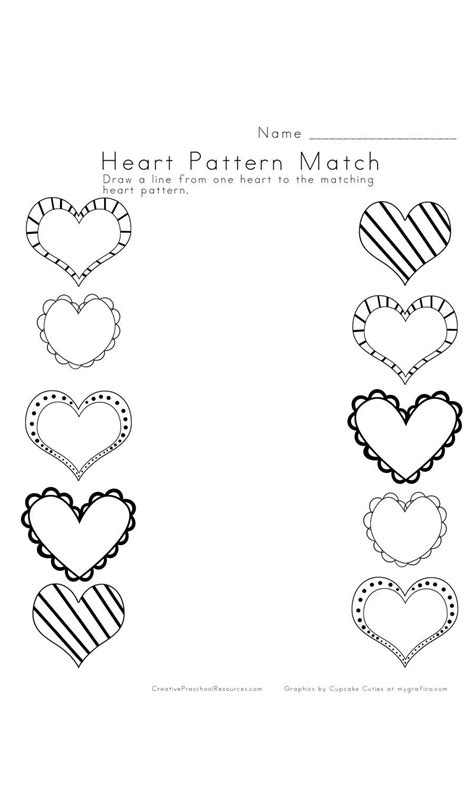 Heart Pattern Match Valentines Day Pinterest Heart Patterns