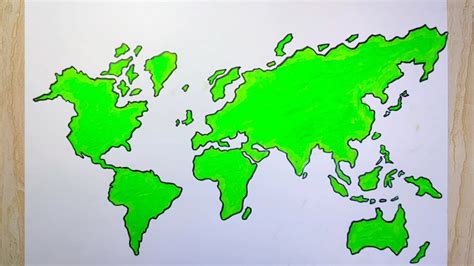 Cara Menggambar Peta Dunia Dengan Mudah Youtube