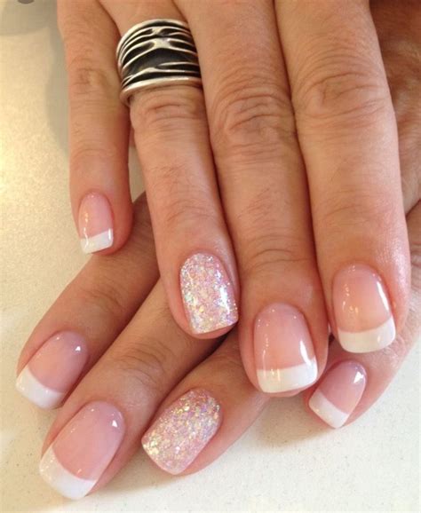 Light Pink Glitter French Nail Design Nails Gel French Manicure