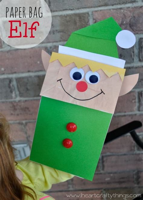 Paper Bag Elf Craft Elves Puppet And Craft