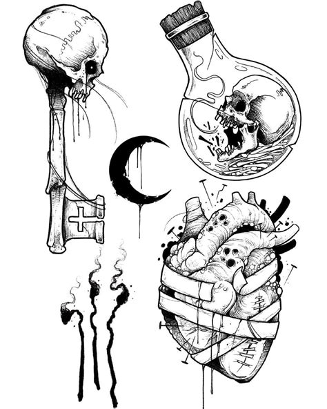 Gothic Tattoo Dark Art Tattoo Tatoo Art Tattoo Flash Sheet Tattoo