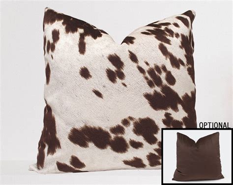Brown Faux Cowhide Pillow Cover Soft Brown Cow Hide Micro Etsy