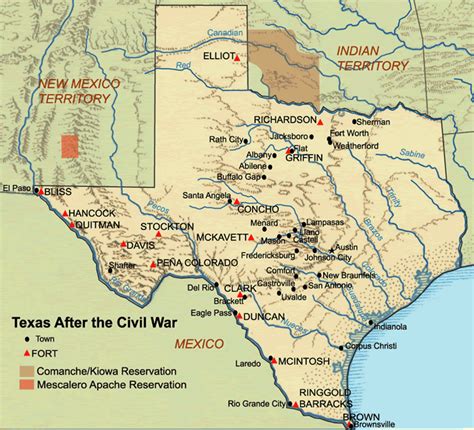 Texas After Civil War Historical Map Texas • Mappery
