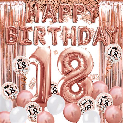 Buy Izoel Rose Gold 18th Birthday Decorations For Girls 18th Happy