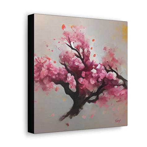 Cherry Blossom Tree Canvas Wall Art Floral Painting Canvas Etsy
