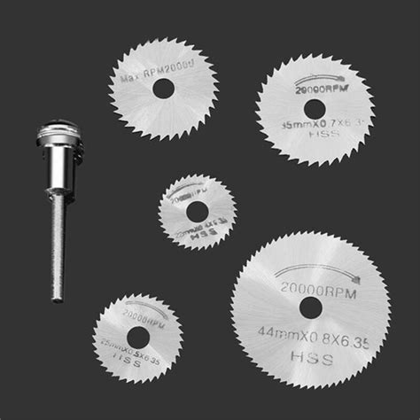 6pcsset Mini Hss Rotary Tool Circular Saw Blades For Dremel Metal