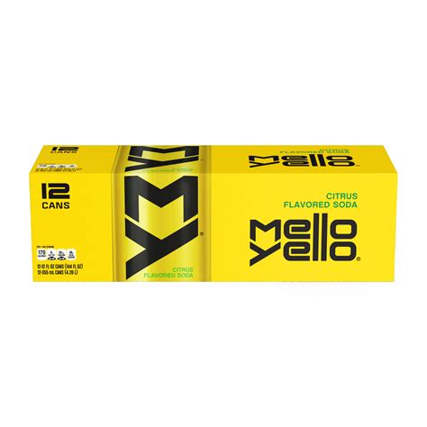 Mello Yello Citrus Flavored Soda Soft Drinks 12 Fl Oz 12 Pack