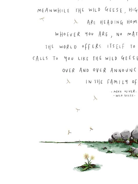 Wild Geese By Mary Oliver Poem Art Print Poster Drawing Etsy Uk