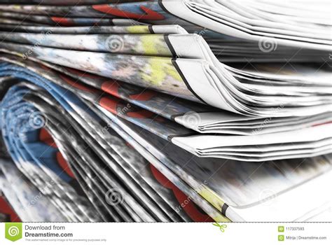 Stack Of Old Folded Newspapers Stock Image Image Of Recycling