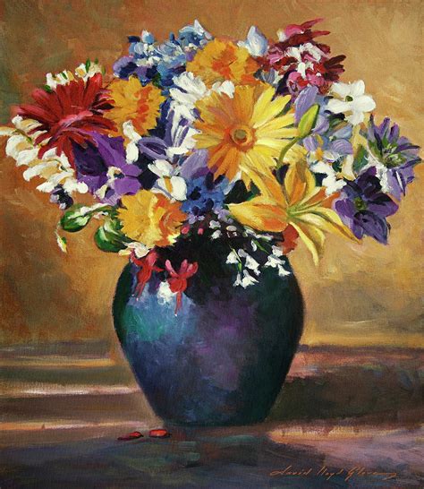 Still Life Blue Vase Painting By David Lloyd Glover Pixels