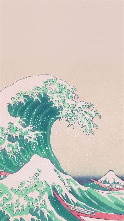 Download Beautiful Japanese Wave In Pastel Wallpaper