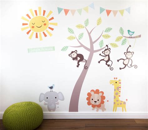 Pastel Jungle Animal Wall Stickers By Parkins Interiors