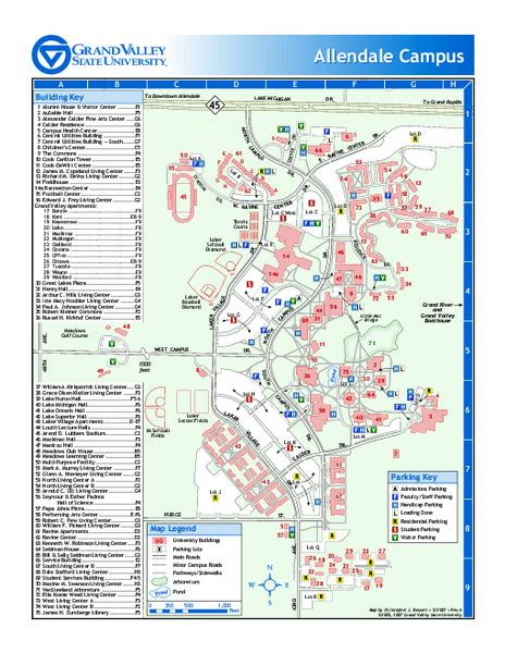 Grand Valley State University Map Allendale Michigan Mappery