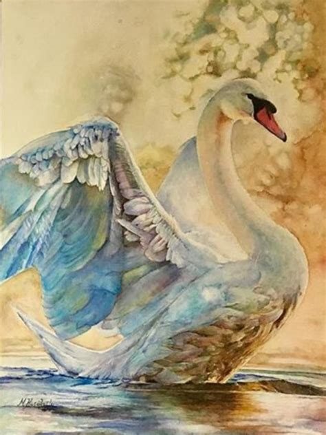 Abstract Swan Painting