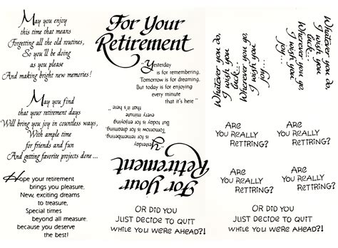 Z 6 Retirement Sentiments Retirement Sentiments Retirement Cards