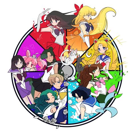 Aino Minako Artemis Sailor Moon Chibi Usa Hino Rei Kaiou Michiru Kino Makoto Luna