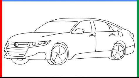 How To Draw Honda Accord Step By Step For Beginners Youtube