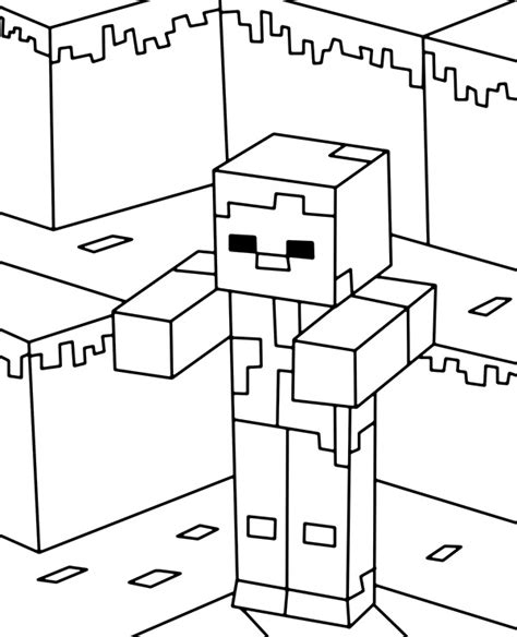 Minecraft Zombie Coloring Page