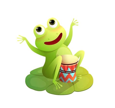 Premium Vector Funny Frog Concert On The Waterlily Happy Toad Or Frog