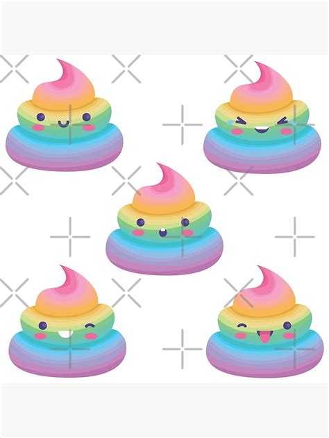 Rainbow Unicorn Poop Kawaii Emojis Art Print For Sale By Ittakes2