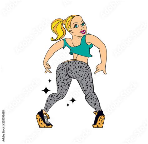 Twerk Dance Female Cartoon Character Design Vector Illustration