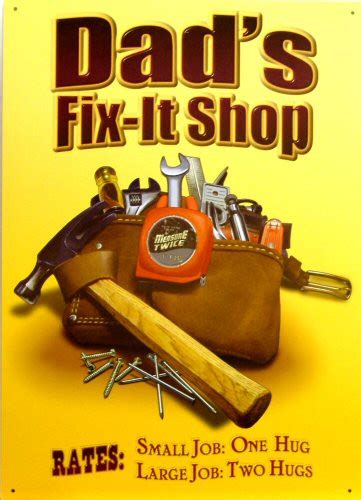 Dads Fix It Shop Sign 12 12 X 16 Old Time Signs