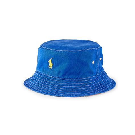 Polo Ralph Lauren Reversible Twill Bucket Hat In Blue Lyst