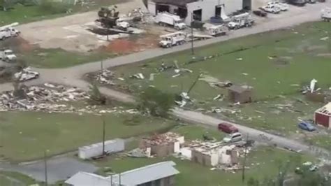 Aerial View Of Tornado Damage In Franklin Texas