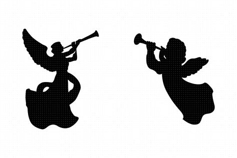 Angels With Trumpets Svg Afbeelding Door Crafteroks · Creative Fabrica