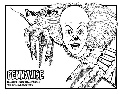 How To Draw Pennywise The Clown It 1990 Tv Mini Series Drawing