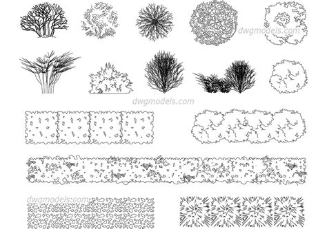 Bushes 1 Dwg Free Cad Blocks Download