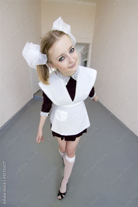 Foto Stock Russian Schoolgirl In Uniform Adobe Stock