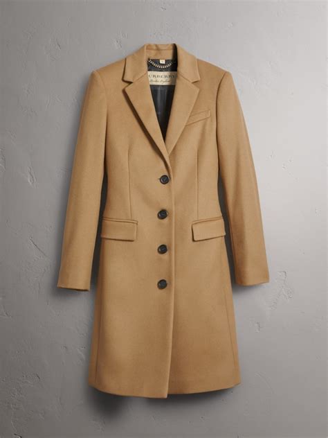 Wool Cashmere Tailored Coat In Camel Women Burberry United States