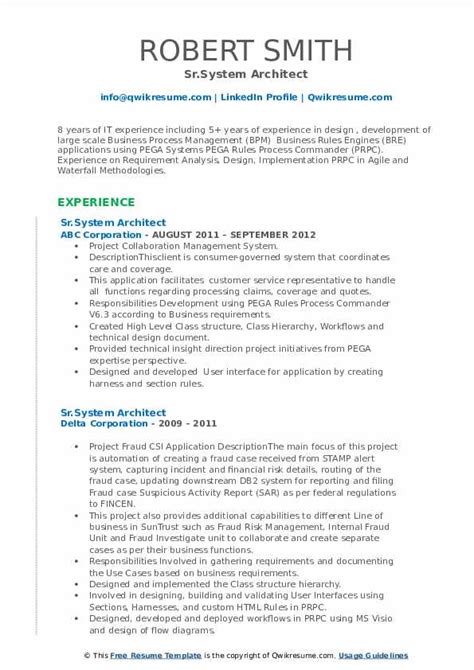 System Architect Resume Samples | QwikResume